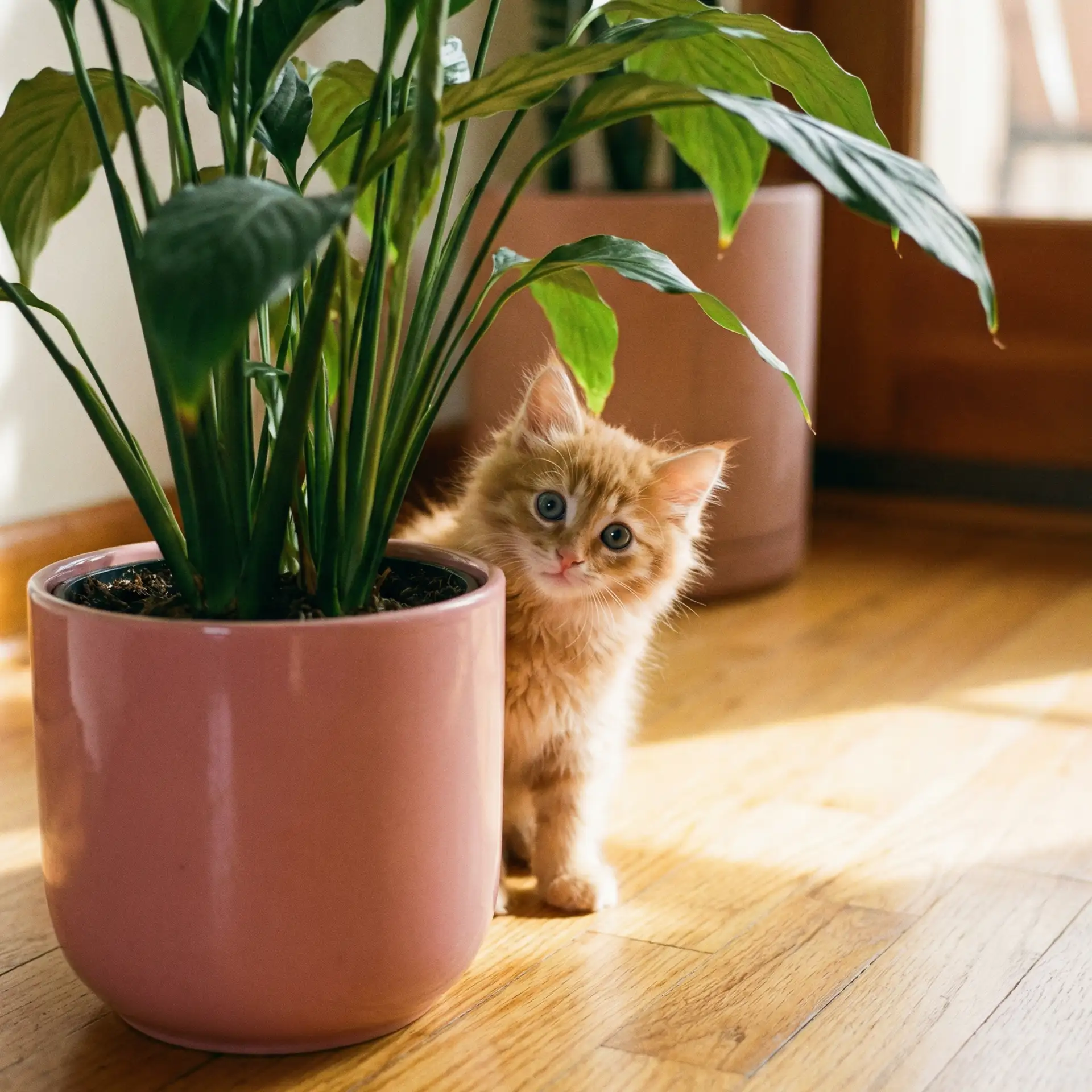 小猫从花盆后探头 - 女儿的朋友3中汉字